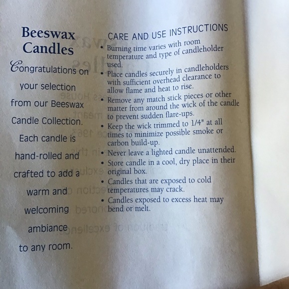 NEW Vintage Princess House 8” Red, Ivory & Forest Green Beeswax Taper Candles - Picture 5 of 6